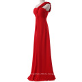 Grace Karin eine Schulter Rose Dekoration Chiffon lange Brautjungfer Kleid Muster CL3402-1